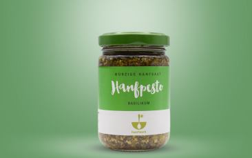 Bio-Hanfpesto Basilikum Glas 135g