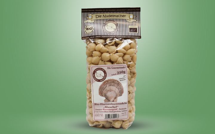 Bio-Hartweizengrießnudeln "Muschel" Tüte 250g