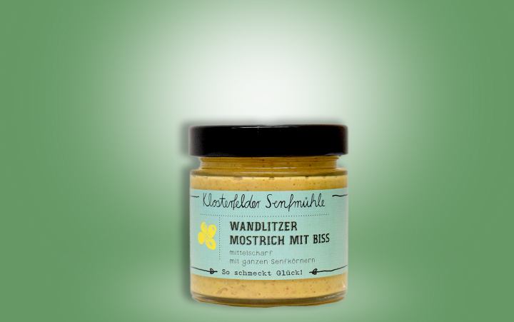 Wandlitzer Mostrich mit Biss Glas 190ml