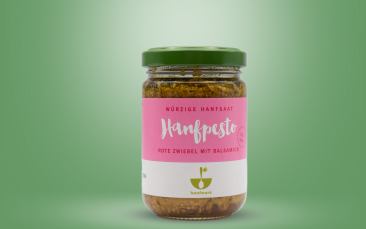 Bio-Hanfpesto rote Zwiebel Glas 135g