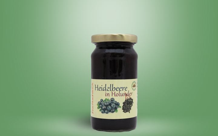 Heidelbeere in Holunder-Fruchtaufstrich Glas 235g