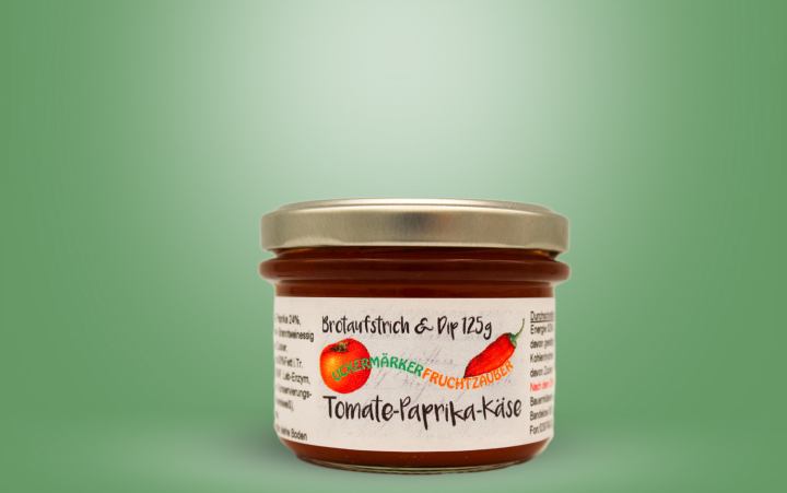 Tomate-Paprika-Uckerkaas-Dip Glas 125g