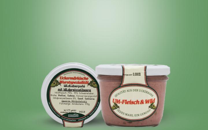 Wildpaté mit Preiselbeeren (UM) im Glas 170g