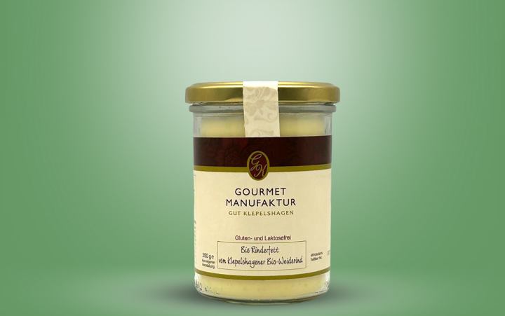 Bio-Rinderfett Bio-Rindertalg vom Bio-Weiderind 350g Glas