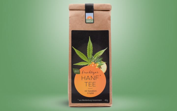 Fruchtiger Bio-Hanftee mit Sanddorn & Apfel Tüte 40g