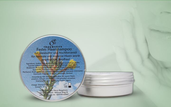 Festes Haarshampoo Nachtkerzenöl Dose 50g