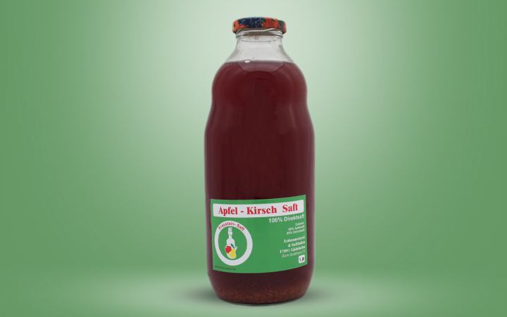 Apfel-Kirsch-Saft Flasche