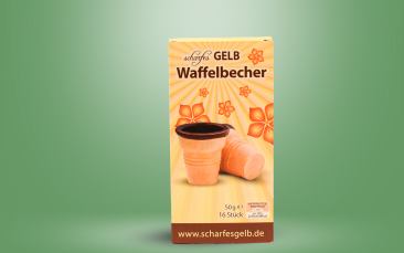 scharfesGelb Waffelbecher á 16 Becher